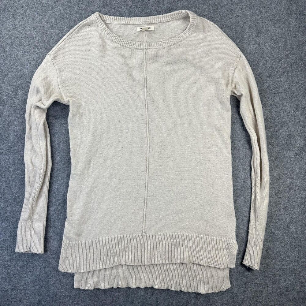 Goodthreads Sweater Womens S Beige Hi Low Hem Tunic Long Sleeve Cashmere Blend